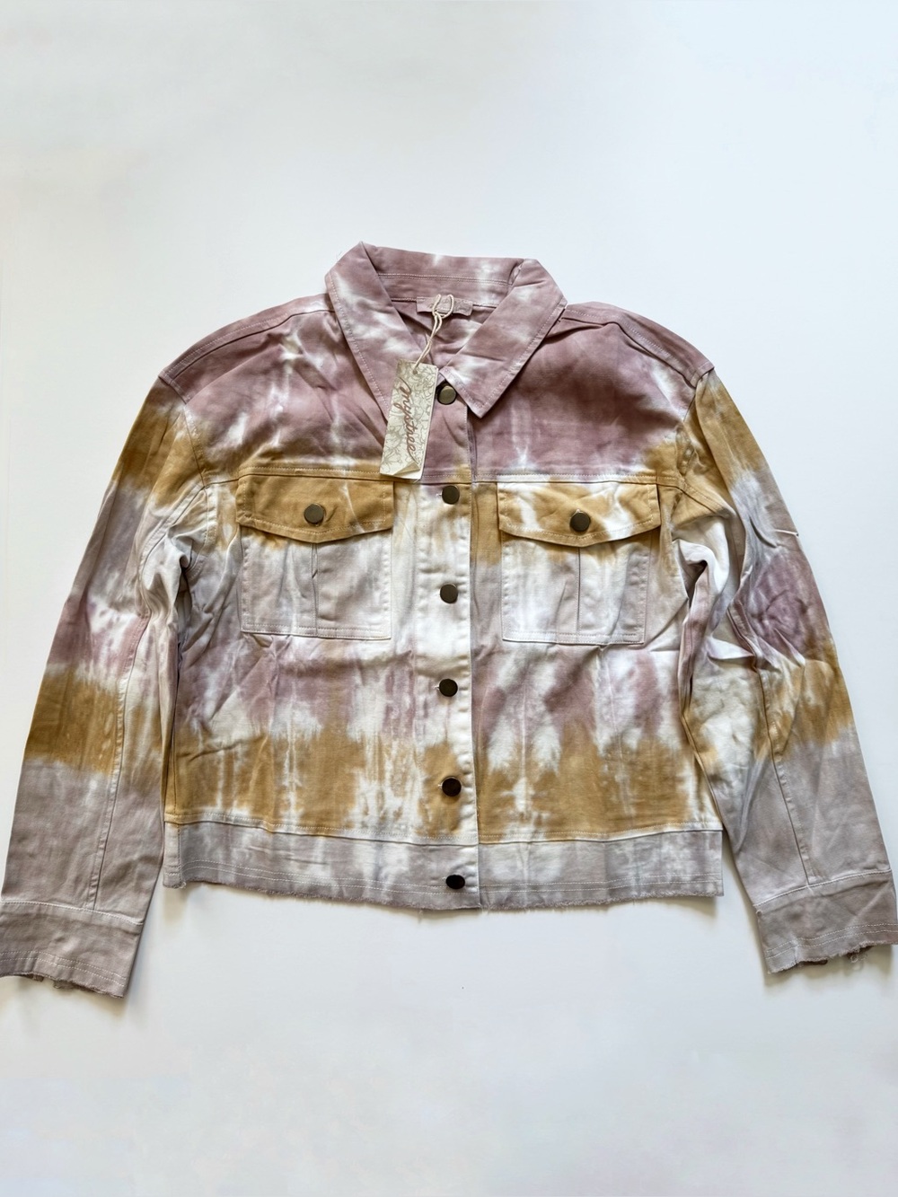 Mystree Women's Tie Dye Denim Jacket size S M L NWT